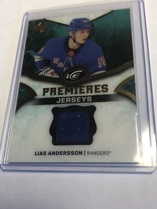 2018-19 UD Ice Premieres Lias Andersson Rookie Jersey IPJ-LA Rangers RC - Imagen 1 de 2
