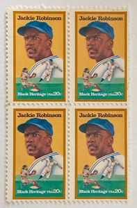 Scott #2016 Block of 4 - 1982- 20¢ "Jackie Robinson" - Free Shipping #1 - Picture 1 of 2