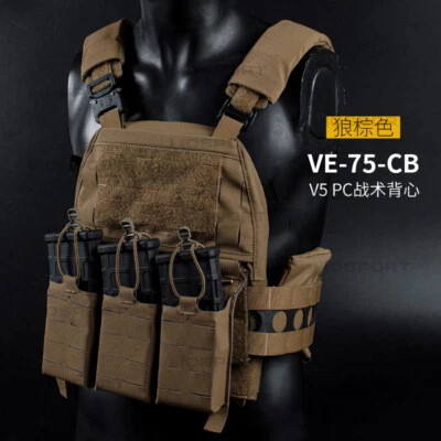 V5 PC Tactical Vest Quick Release Triple Bag Built-In Splint Nylon Hunting - Image 1 of 4
