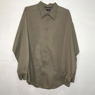 Camisa de vestir Roundtree & Yorke para hombre talla 2X 100 % algodón caqui mangas largas Foto 1 de 4