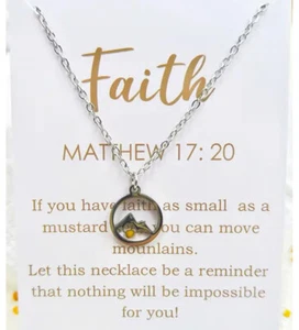 Mountain Mustard Seed Disc Pendant Necklace - Picture 1 of 1