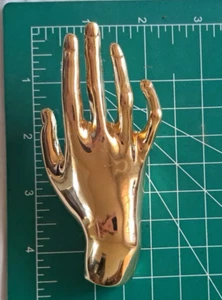 Large Gold Tone Artistic Hand Shaped Brooch Statement Piece 4.5" x 2" - Picture 1 of 4