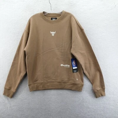 芝加哥公牛队圆领男式中号 47 品牌米色卡其色套衫运动衫 NBA — 第 1/4 张图片