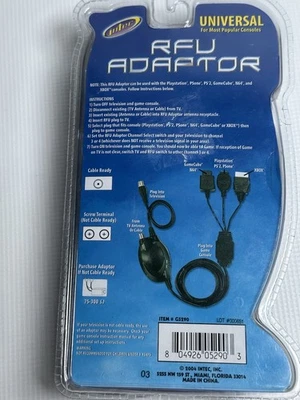 NEW INTEC RFU ADAPTOR Console to TV PS2 PSone Playstation XBox GameCube N64 - Image 1 of 3