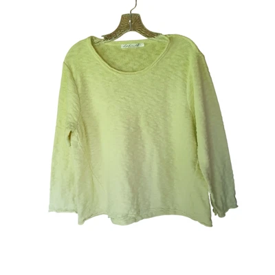 Lulu B Women's Sweater Pullover Crew Neck 3/4 Sleeve Cotton Yellow Size XL - Image 1 of 4