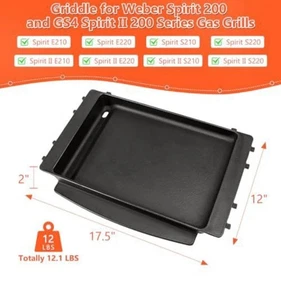 Plancha de hierro fundido 7658 para Weber Spirit II Spirit 200 300 Series Genesis Silv  - Imagen 1 de 4