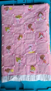 Vtg 70's Patchwork Little Lovables Quilt With Ruffle Border 46 X 42 - Picture 1 of 5