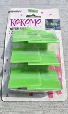 Vtg KOKOMO RALLY Hot Waves Lime Green Truck Wiper Blade Arm Aids Wings Pair 90's - Image 1 of 4