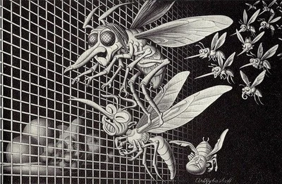 Boris Artzybasheff Mosquitos – Vintage WWII Anti-Malaria Public Health Art Print - Image 1 of 2