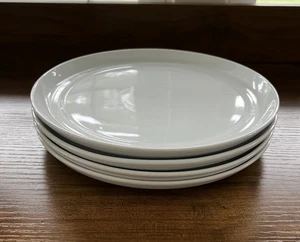 Crate & Barrel Aaron Probyn Hue White Salad Plates Set Of 4 Round 8.5” Indonesia - Picture 1 of 7