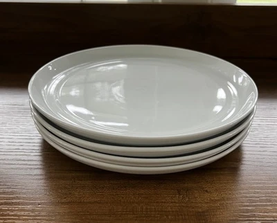 Crate & Barrel Aaron Probyn Hue White Salad Plates Set Of 4 Round 8.5” Indonesia - Image 1 of 4