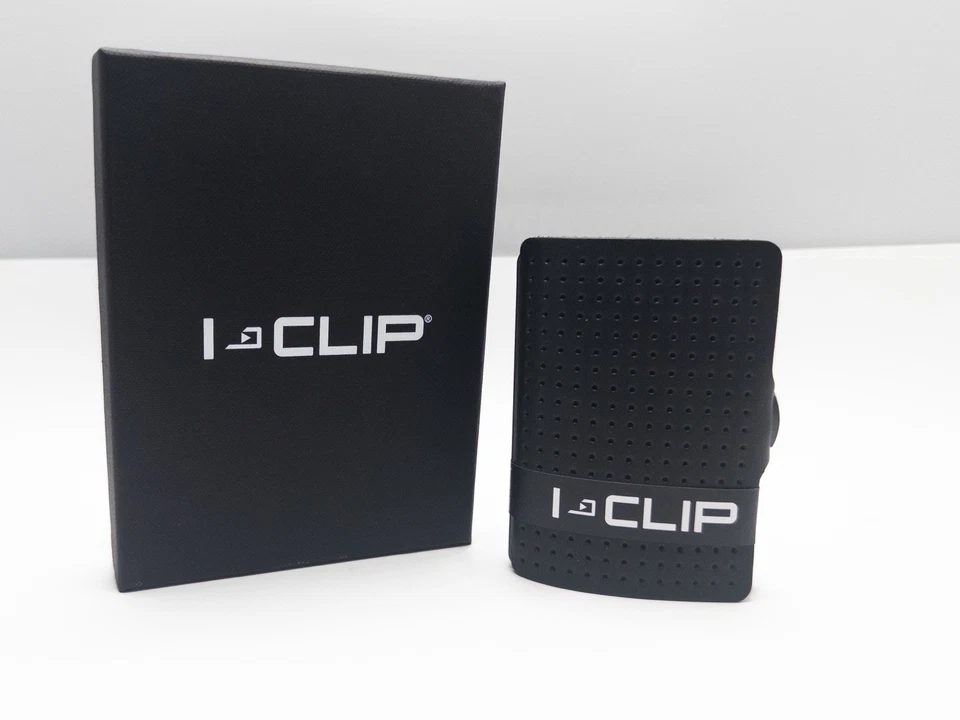 I-Clip Wallet Schwarz Elegantes Slim Kartenetui Leder Minimalistisch - Bild 1 von 1