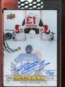 2019-20 Upper Deck Clear Cut Nico Hischier /25 Canvas Signatures Auto #CS-NH - Picture 1 of 2