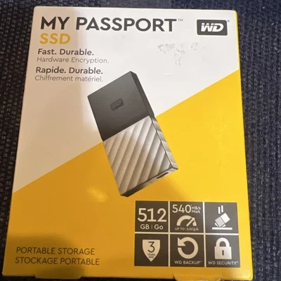 *Imperfect Box* WD My Passport SSD 512GB Hardware Encryption - Image 1 of 4