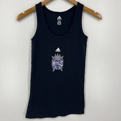 Adidas Sacramento Kings Tank Top Women's Size M Black NBA Basketball Vtg Y2K - Image 1 of 4