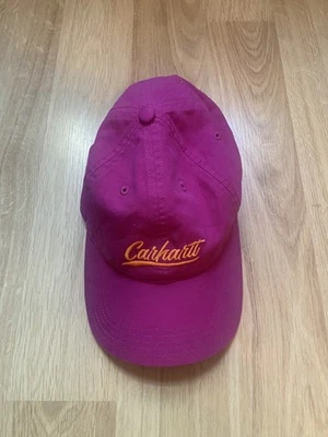 Mujer CARHARTT Gorra de Béisbol Lona Script Gráfico Gorra Magenta Ágata Rosa Naranja Foto 1 de 4