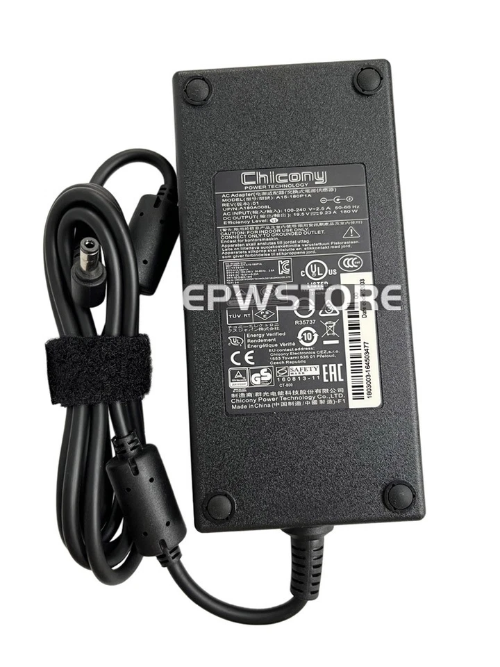 Chicony 19.5V 9.23A 180W AC Adapter Charger For MSI GS60 GS63VR 7RD 5.5*2.5mm - Image 1 of 3