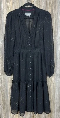 Anthropologie Audrey Clip Dot Size 10 Sheer Lined Midi Whimsigoth Fairygoth - Image 1 of 4
