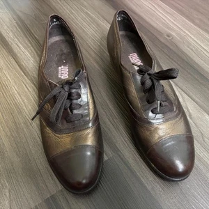 Munro Damenschuhe Größe 9N schmale Oxford-Schuhe braun bronzefarben elegante Schnürschuhe - Bild 1 von 9