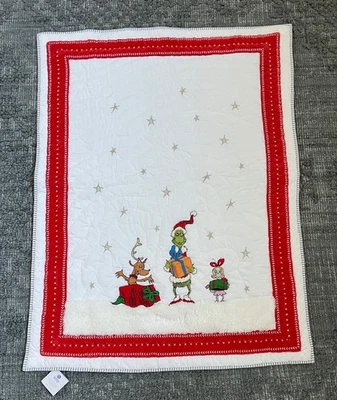 NUEVO CON ETIQUETAS Pottery Barn Kids Dr. Seuss’s The Grinch Border Baby Edredón Monograma “Beni” Foto 1 de 4