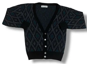 VTG 90s Lollapalooza Multicolor Knit Cardigan Sweater Size Medium Acrylic USA - Picture 1 of 3