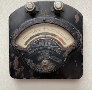 Antique Weston Ammeter Upcycle Steampunk Halloween Old Science Electric Meter - Picture 1 of 3