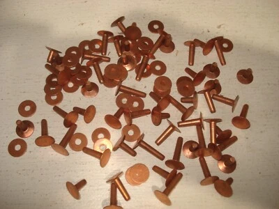 COPPER RIVETS  56 & BURRS  38  Asst. sizes Leather  BUCKLES - Image 1 of 4