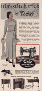 1948 White Sewing Machines: Trim Stitch Trick Vintage Print Ad - Picture 1 of 1