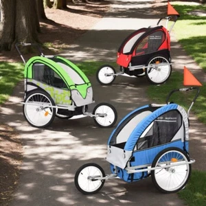 Kid Bicycle Stroller 3-Wheel Foldable Bike Trailer Lightweight Portable Stroller - Picture 1 of 17
