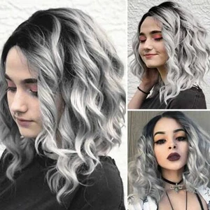 Damen Mittel Lang Haar Volle Perücke Gelockt Perücke Cosplay Party Haarteil Wigs - Bild 1 von 5
