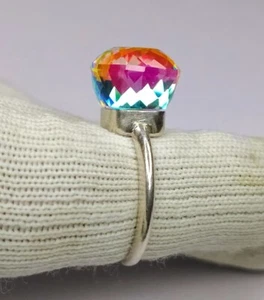 Lab Created Smaragd Ring 920 Sterling Silber Statement Pomellato Ring - Bild 1 von 10