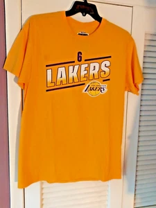 Los Angeles Lakers NBA (Lebron James #6) Yellow t-shirt SZ-Large (New With Tags) - Picture 1 of 7