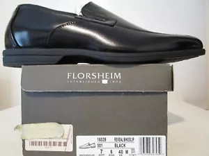 Florsheim Kids Reveal Bike Leather Slip On Dress School Shoes Black Size 7 - Picture 1 of 6