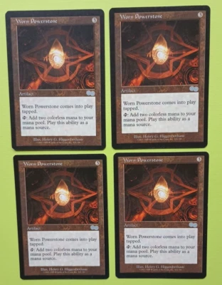 Magic the Gathering MTG Urza's Saga WORN POWERSTONE  X 4 LP/EX  U 1998! - Image 1 of 4
