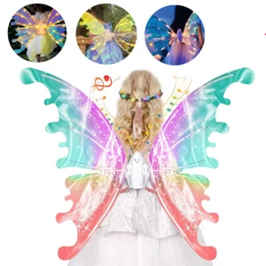 LED Butterfly Wings Kid Adult Dress Electrical Moving Fairy Wing Halloween Party - Picture 1 of 16