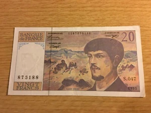 1995 Banque de France 20 Francs Bank Note used but good condition. - Picture 1 of 2
