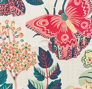 SCHUMACHER Exotic Butterfly Spring Linen Remnant New - Picture 1 of 1