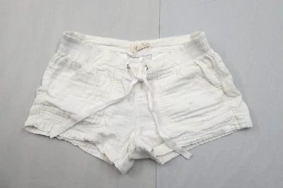 Pantalones Cortos Mujer Jolt Blanco Sólido Corbata Cintura Bolsillos Talla 1. Tiene Hilos Manchados e Sueltos Foto 1 de 4