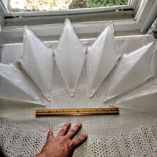 6 matched Big Old Frosted Glass Art Deco light or Wall Sconce Slip Shades ESTATE