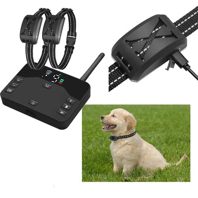 Wireless Invisible Electric Boundary System Pet Dog Fence Training Collar Tool - Image 1 of 4