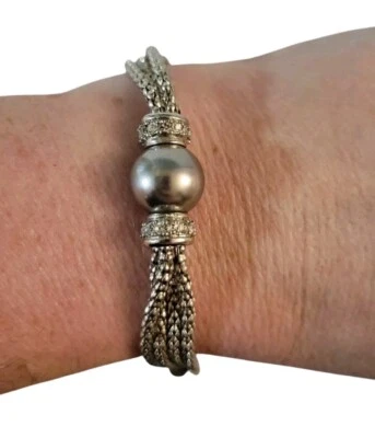 Pulsera de cristal de cadena plateada Premier Designs cierre de langosta 8 pulgadas Foto 1 de 3