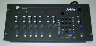 Lite-Puter AX-415 - 4+12 Channel Chaser - Console - Digital - Lighting - VGC - image 1 of 2