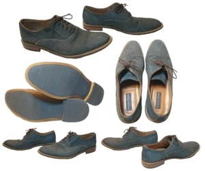 Scarpe eleganti Oxford Aston Grey Collection LEU pelle uomo 11,5 blu navy scamosciate  - Foto 1 di 15