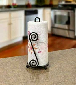 Dispensador de soporte de tejido de hierro forjado para cocina y comedor, soporte para rollos de tela - Imagen 1 de 3
