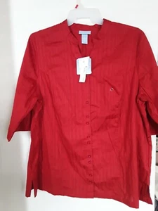 Women's  Liz & Me Orange 3/4 sleeve  Shirt Top Tunic sz 1X - Picture 1 of 3