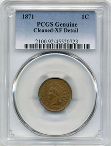 1871 US Indian Head Penny - PCGS XF Detail - Picture 1 of 2