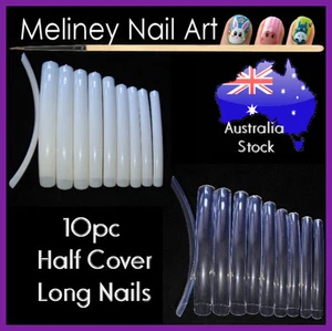 10pc Extra Long Square Nail Tips False Nails Gel Acrylic Nail Art Display - Picture 1 of 6
