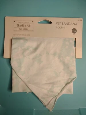 Bandana para mascotas mediana grande tinte azul grisson cachorro The Label  Foto 1 de 2