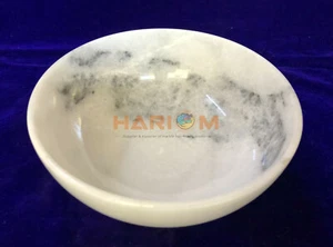 6"x6" White Marble Fruit Bowl Handicraft Kitchen & Dining Decorative Gifts D125 - Picture 1 of 3