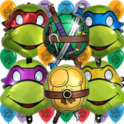 TEENAGE MUTANT NINJA TURTLES foil balloon birthday party supplies decoration - Image 1 of 4